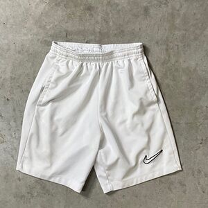 Nike White Sports Shorts with Black Logo